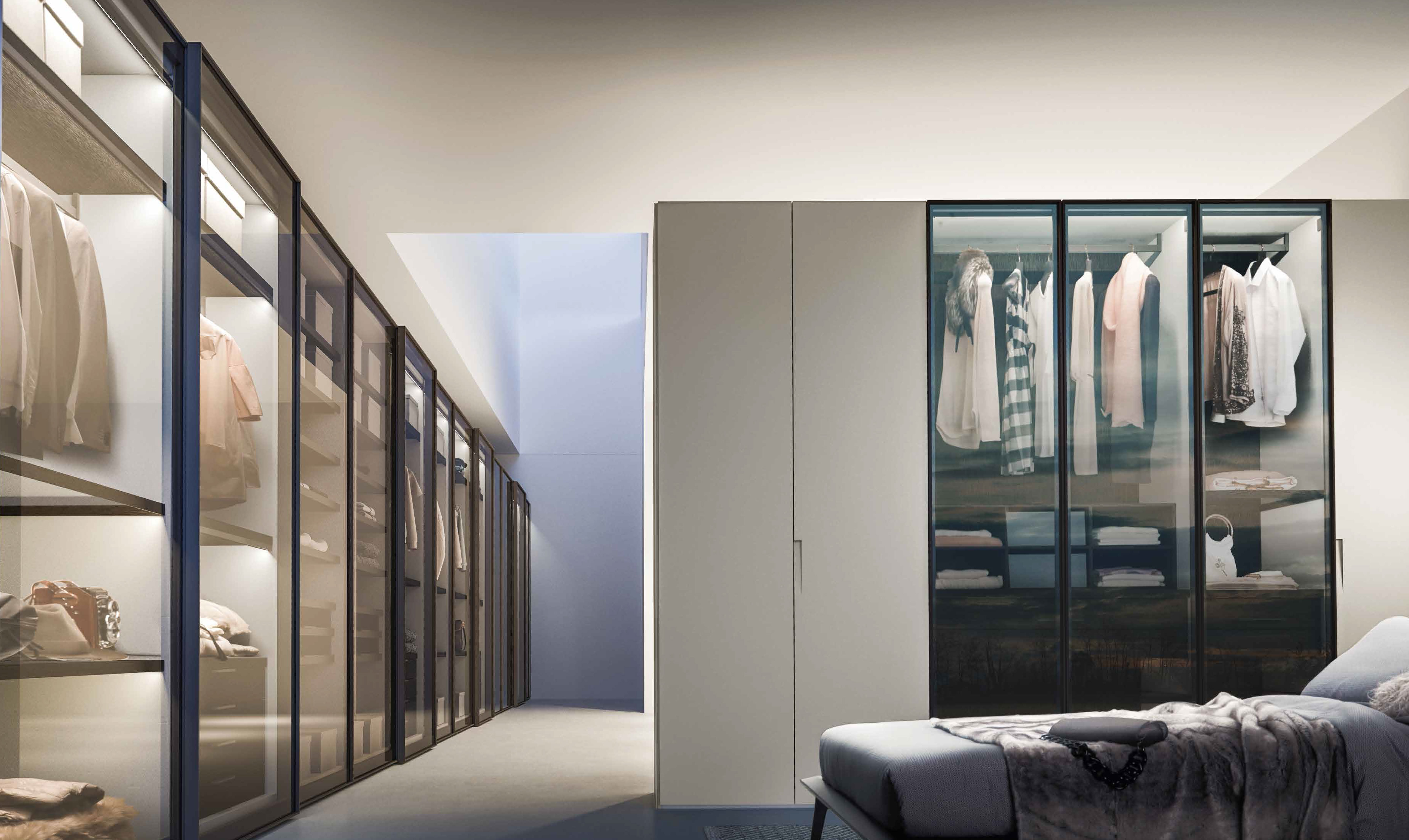 Dressingportebattanteverre+laque Meubles Aubin