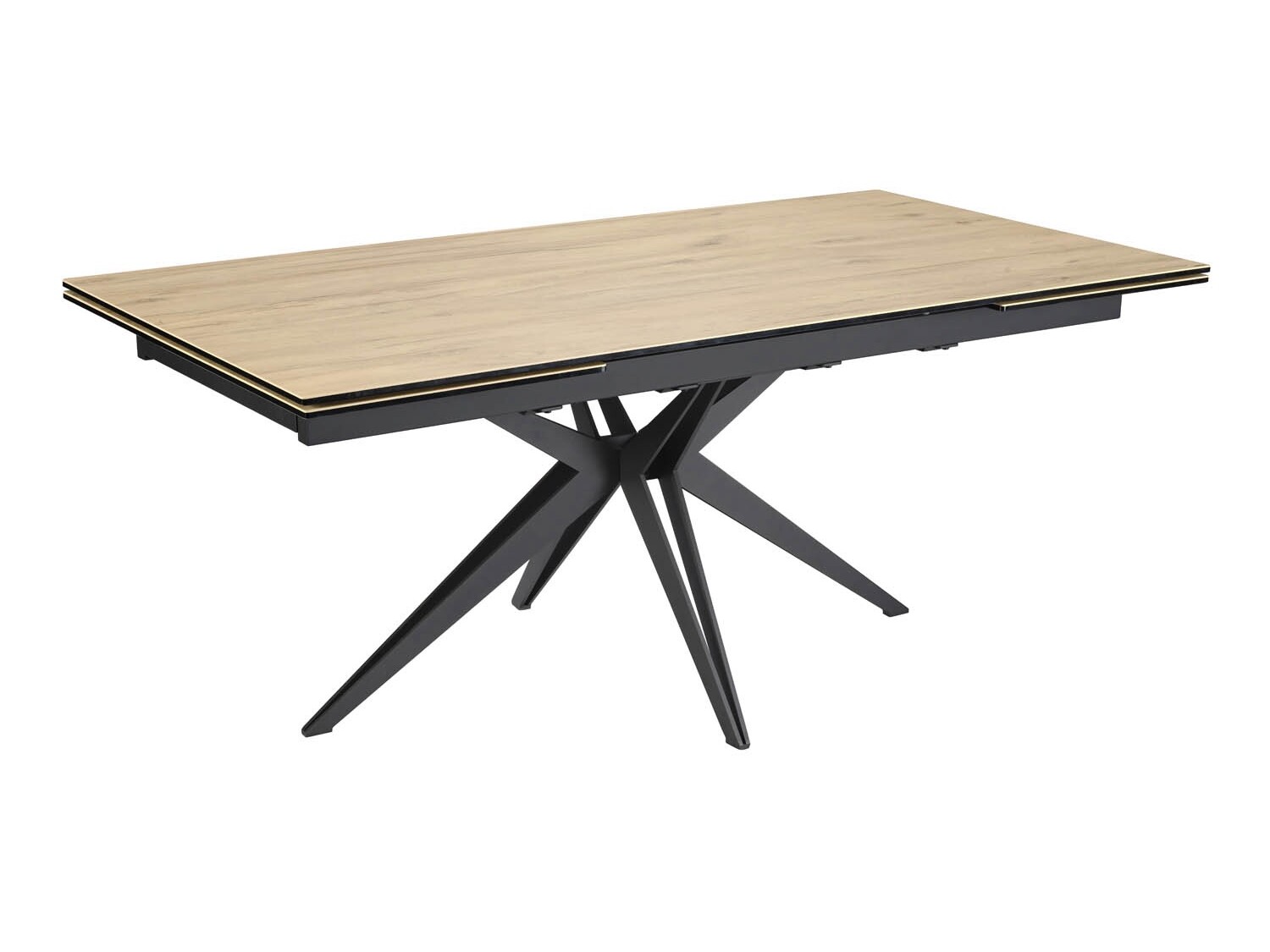 table pieds métal noir épinglé avec plateau céramique