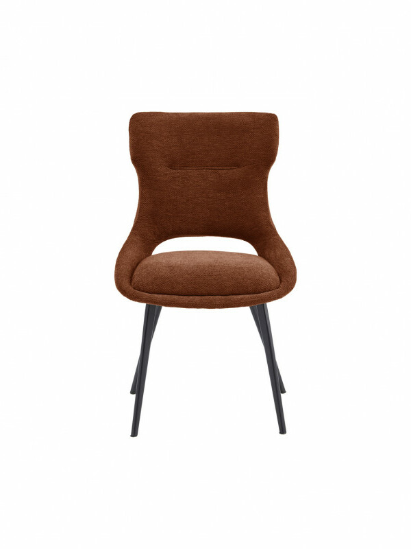 chaise terracotta ou rouille pieds noirs