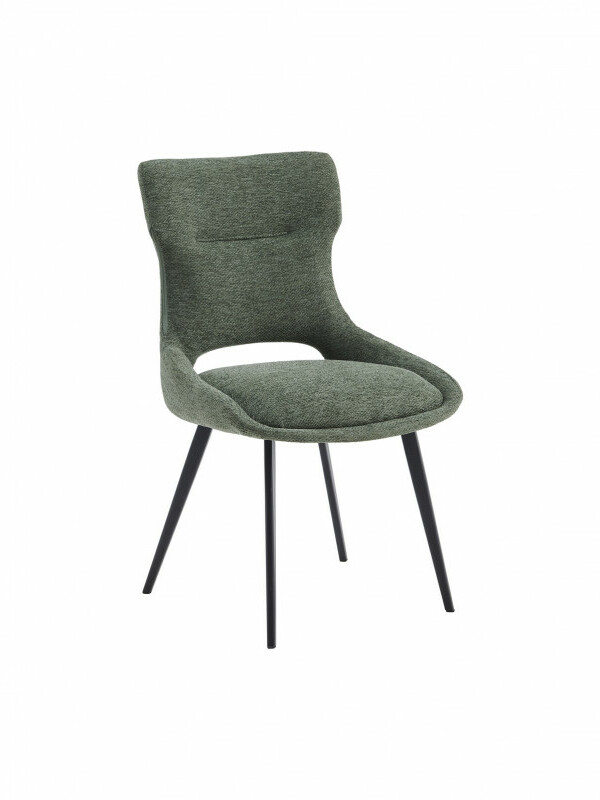 Chaise verte pieds noirs