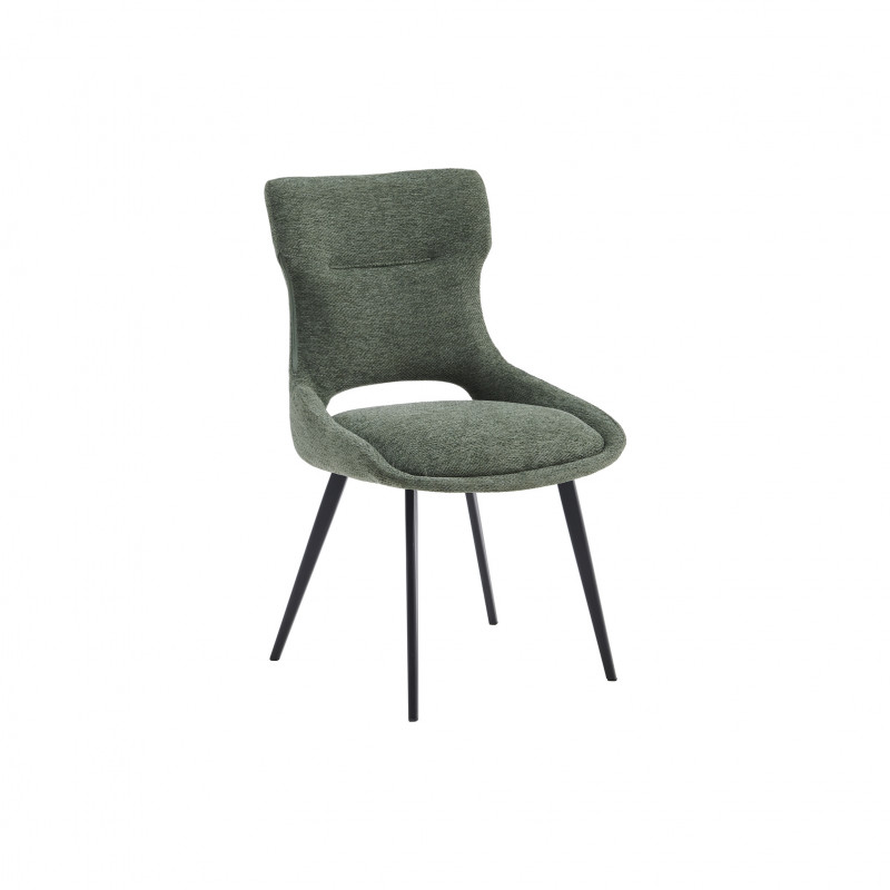 Chaise verte pieds noirs