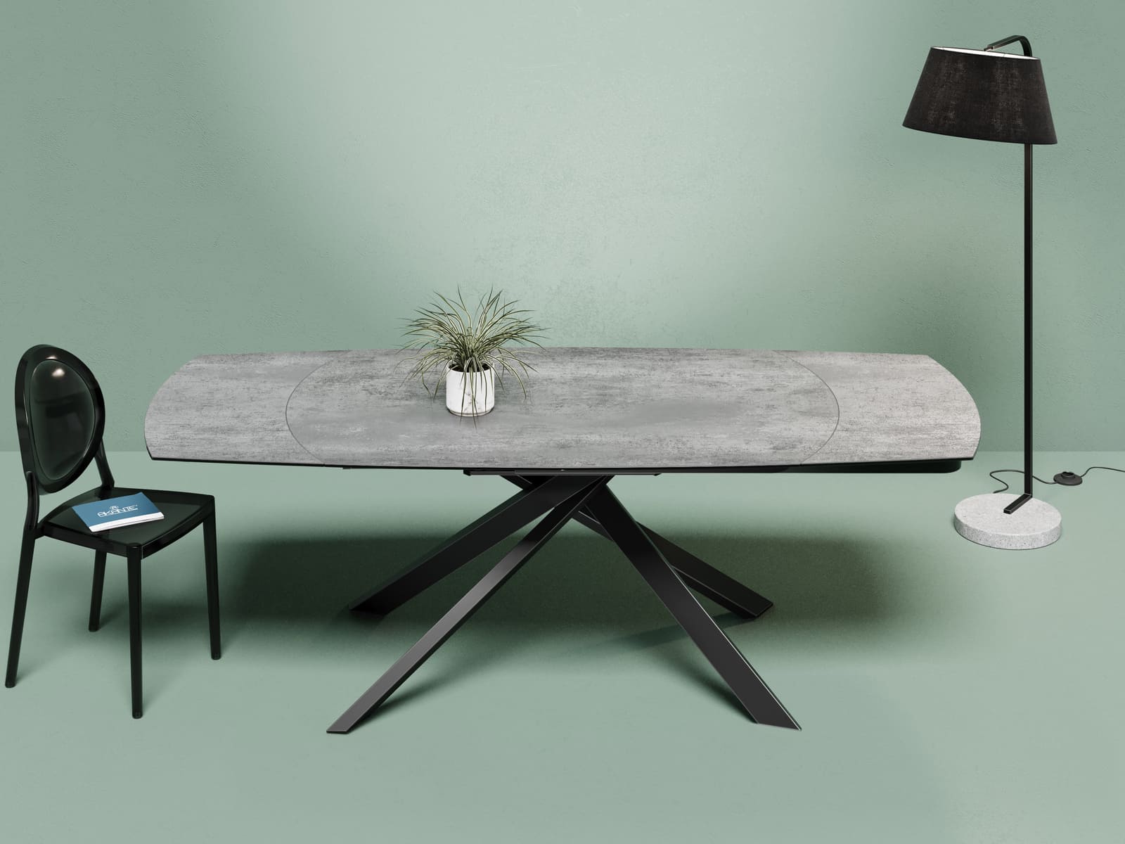 table céramique pied métal