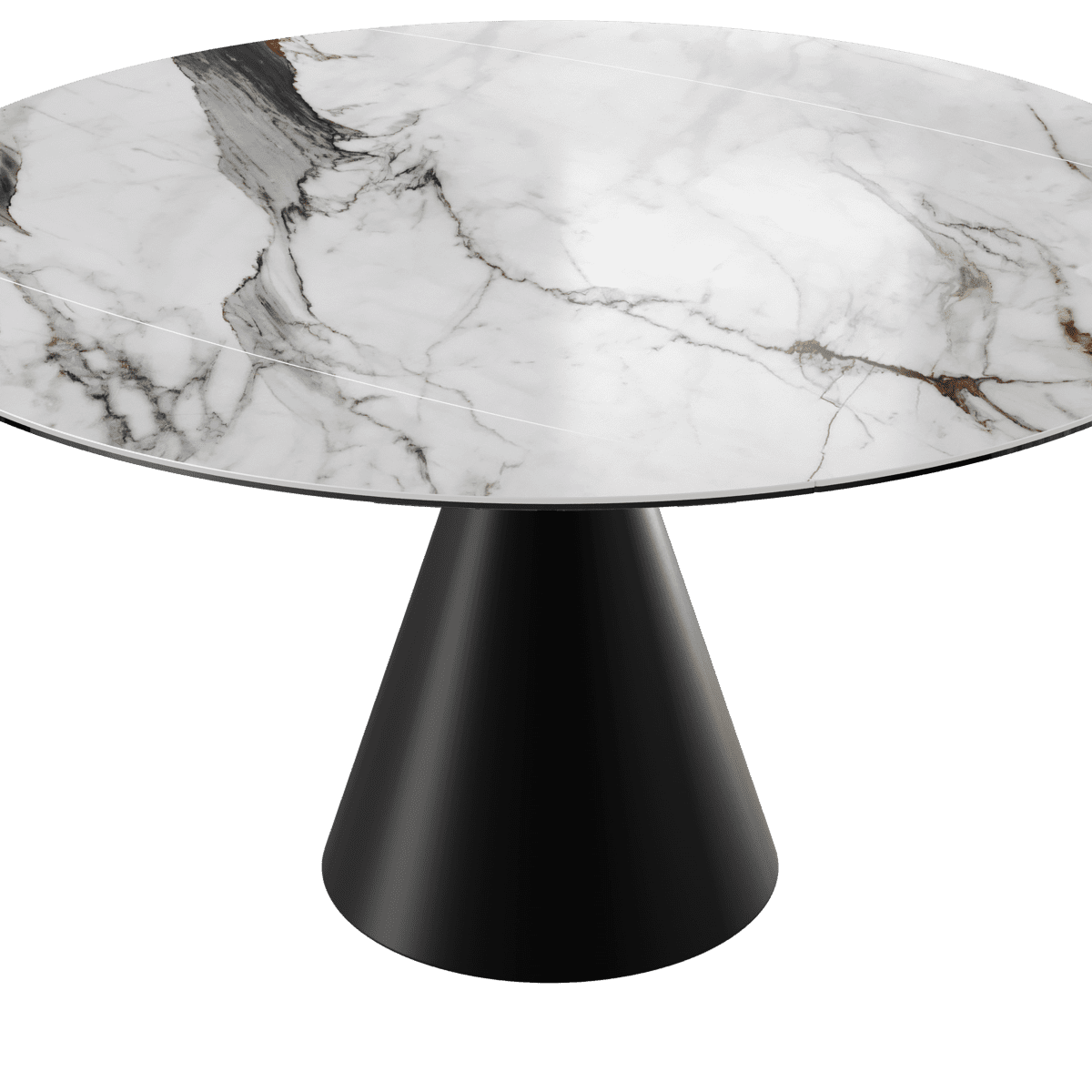 table pied metal rond conique avec plateau céramique fiorentino